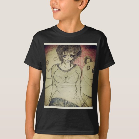 meisje en teddy t-shirt (Voorkant)