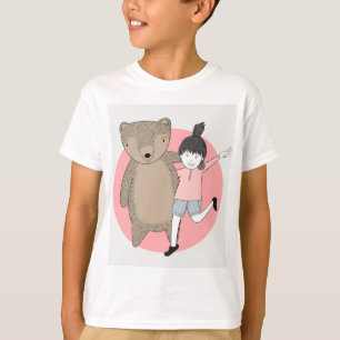 Meisje en teddybeer T-shirt - Leuke illustratie