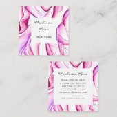 Meisje en Trendy Roze Paarse Witte Ink & Sparkles Vierkante Visitekaartje (Voorkant / Achterkant)