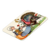 meisje en turkije ,  Thanksgiving Magneet (Linkerzijde)