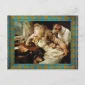  meisje en twee dogs grunge omwoeld briefkaart (Voorkant)