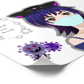 Meisje en virus. Manga-stijl Poster (Hoek)