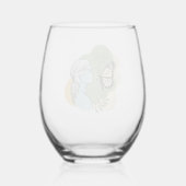 Meisje en vlinder. Zacht en romantisch Wijnglas Zonder Voet (Achterkant)