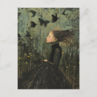 Meisje en vlinders Dark Fantasy