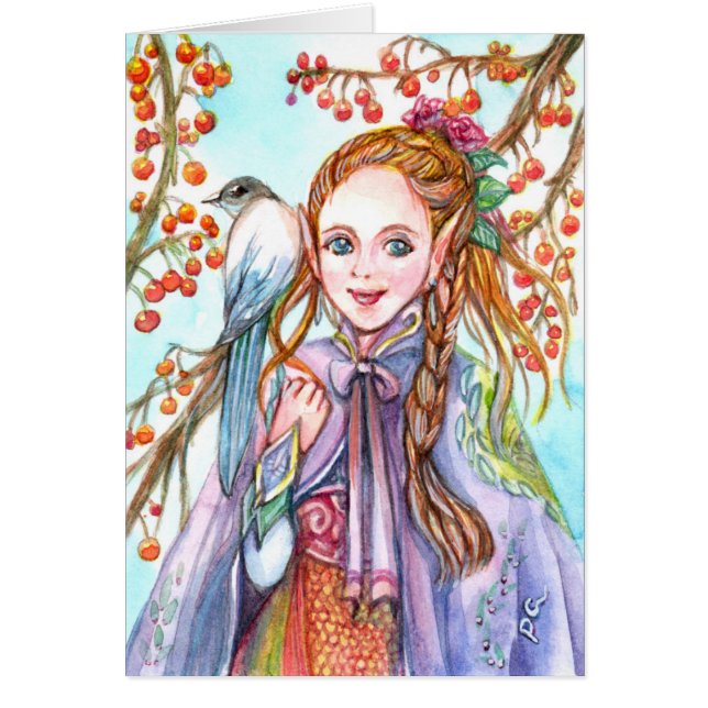 Meisje en vogel (Voorkant)