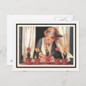  meisje en Windows box van Jessie Willcox Smith Briefkaart (Voorkant / Achterkant)