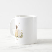 Meisje en witte kat koffiemok (Voorkant links)