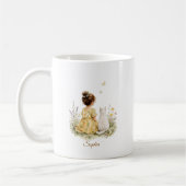 Meisje en witte kat koffiemok (Links)