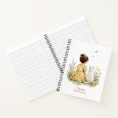 Meisje en witte kat notitieboek (Binnen)