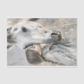 Meisje en Witte Paard Boerderij Country Decoupage Tissuepapier (Voorkant)