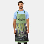 Meisje en wolfwelp whimsical kunst schort (Gedragen)