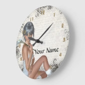  meisje en zilverdamper grote klok (Hoek)