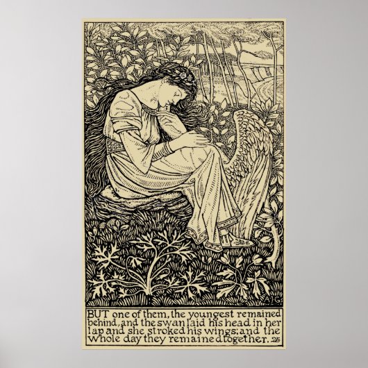  meisje en zwaan door Arthur Joseph Gaskin Poster (Voorkant)