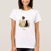 Meisje en zwarte kat t-shirt (Voorkant)