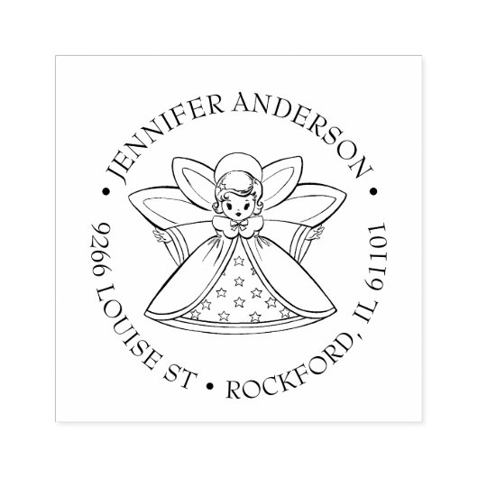 Meisje Engel Religieuze Vintage Christelijk Rubberstempel (Afrduk)