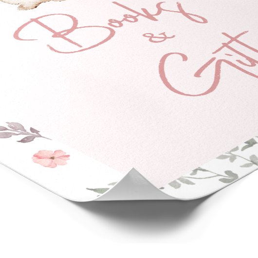 Meisje Enkele Bunny Baby shower Boeken en geschenk Poster (Hoek)