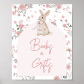 Meisje Enkele Bunny Baby shower Boeken en geschenk Poster (Voorkant)