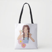  meisje esthetisch | Schattigee make-upillustratie Tote Bag (Voorkant)