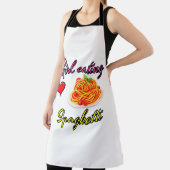 Meisje eten spaghetti schort (Insitu)