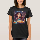Meisje eten spaghetti t-shirt (Voorkant)