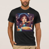 Meisje eten spaghetti t-shirt (Voorkant)