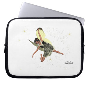 Meisje Fairy Met Gele Vleugels Meisjes Laptop Hoes