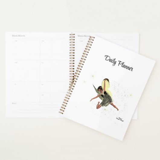 Meisje fee met gele vleugels dagelijkse planner (Display)