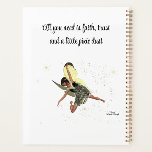 Meisje fee met gele vleugels dagelijkse planner (Achterkant)