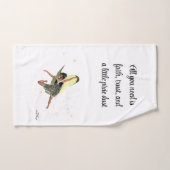 Meisje fee met gele vleugels handdoek (Handdoek)