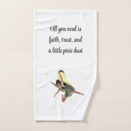 Meisje fee met gele vleugels handdoek