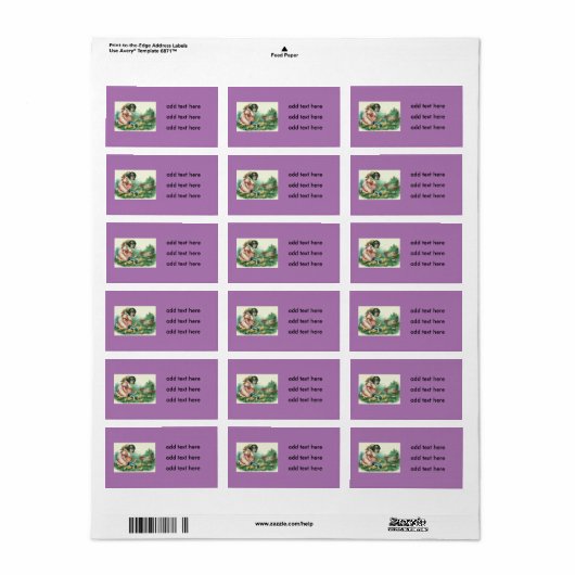 Meisje Feeding Pasen Chick Hen Etiket (Full Sheet)