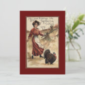 meisje feest Thanksgiving Feestdagenkaart (Staand voorkant)