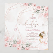 Meisje Fiesta Roos Goud Mexicaans Bautizo Roze Blo Kaart (Voorkant / Achterkant)