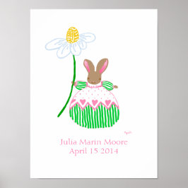 Meisje Fifi Bunny verjaardagsposter Poster