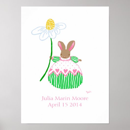 Meisje Fifi Bunny verjaardagsposter Poster (Voorkant)