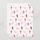 Meisje figuur schaatsen schaatsen naam overal briefkaart (Voorkant / Achterkant)