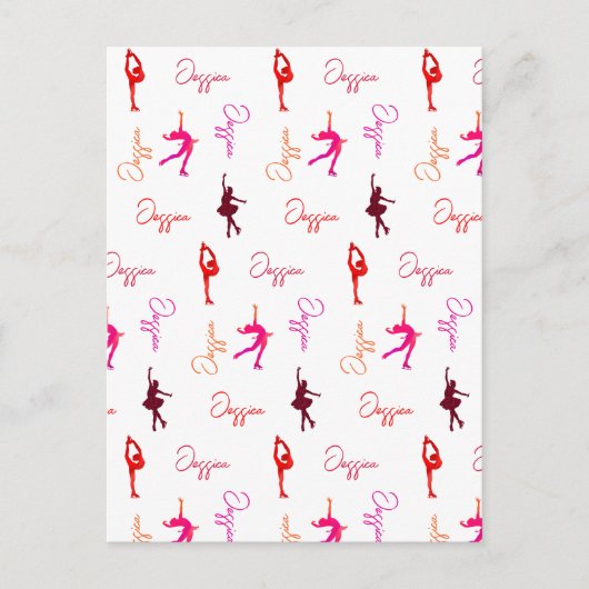 Meisje figuur schaatsen schaatsen naam overal briefkaart (Voorkant)