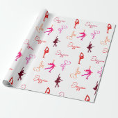 Meisje figuur schaatsen schaatsen naam overal cadeaupapier (Uitgerold)