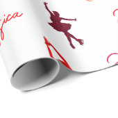 Meisje figuur schaatsen schaatsen naam overal cadeaupapier (Rol Hoek)