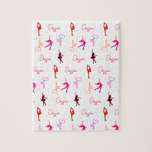 Meisje figuur schaatsen schaatsen naam overal legpuzzel (Verticaal)