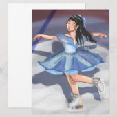 Meisje figuur skater handgetrokken digitale kunst  (Voorkant / Achterkant)