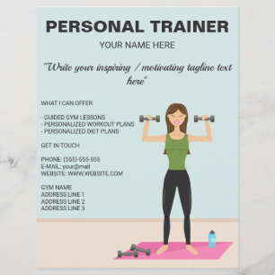 Meisje Fitness Meisje Aangepaste Persoonlijke Trai Flyer