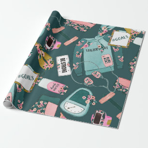 Meisje Fitness Patroon Cadeaupapier