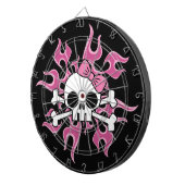Meisje Flaming Skull Dartbord (Voorkant Rechts)