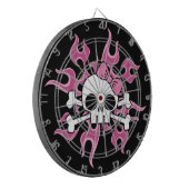 Meisje Flaming Skull Dartbord (Voorkant Links)