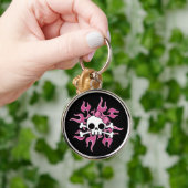 Meisje Flaming Skull Sleutelhanger (Hand)