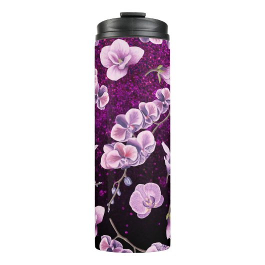 *~* Meisje Floral Glitter Confetti Thermal Tumbler Thermosbeker (Voorkant)