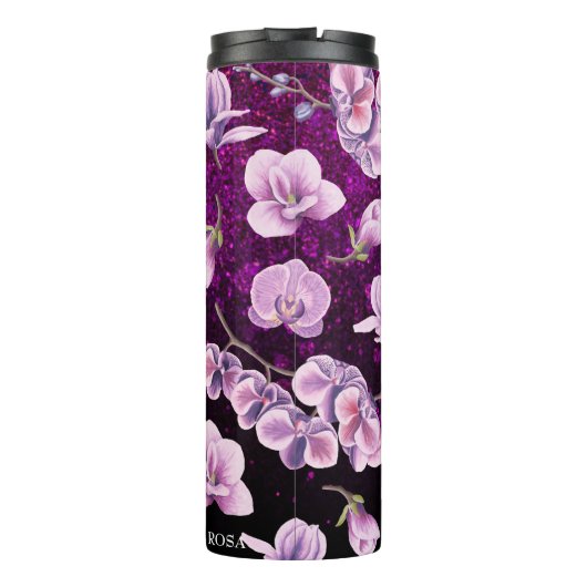 *~* Meisje Floral Glitter Confetti Thermal Tumbler Thermosbeker (Achterkant)