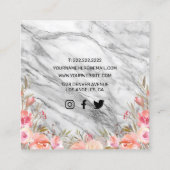 Meisje Floral Personal Trainer Vierkante Visitekaartje (Achterkant)