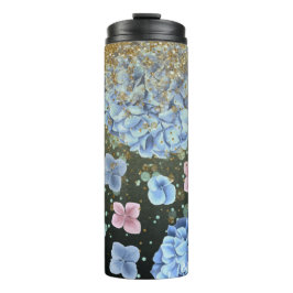 *~* Meisje Floral Pink Blue Hydrangea Glitter Thermosbeker